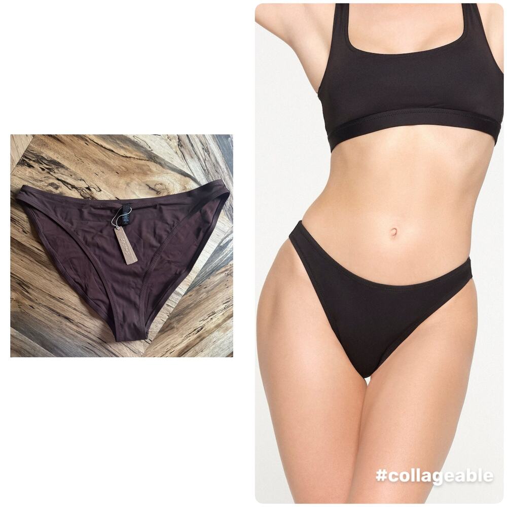 SKIMS Recycled Swim Mid Coverage Bottom in Cocoa
